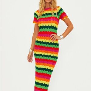 Colorful Striped Knit Dress